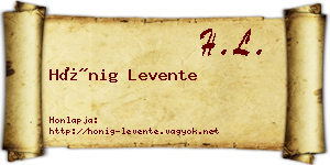 Hönig Levente névjegykártya